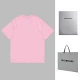 Balenciaga locks new logo campaign hot drill men and women couple pure cotton short -sleeved T -shirts