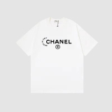 CHANEL print text pattern T -shirt