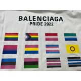 Balenciaga dual villain multi -national flag short sleeves