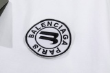 Balenciaga half B chest towel embroidery letter logo casual round collar short -sleeved T -shirt