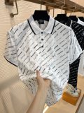 Balenciaga 2023 Summer Cotton Platform Full Print Balenciaga Alphabet Queen Polo shirt