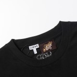 LOEWE 23SS spring and summer black fairy palm embroidery logo short sleeves