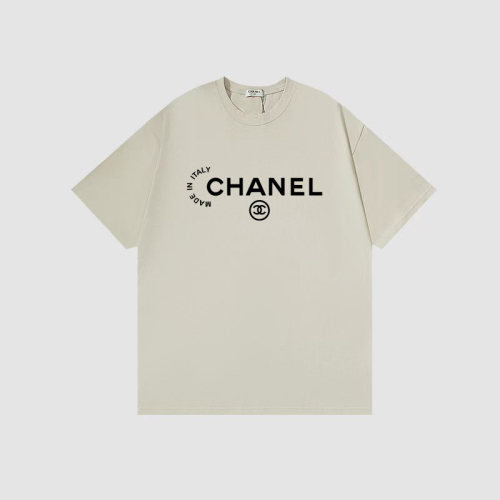 CHANEL print text pattern T -shirt