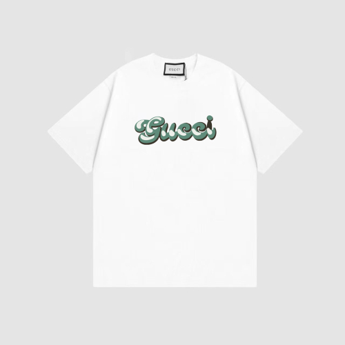 Gucci 23 Breast letter LOGO printing round neck short -sleeved male loose T -shirt female