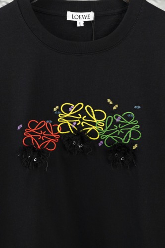 LOEWE three coalball elves embroidered T -shirt short sleeves