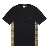 Burberry Vintage checkered cutting tape cotton loose T -shirt