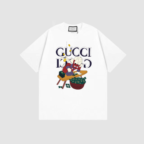 GUCCI 2023 joint Disney Donald Duck Breast Printed T -shirt