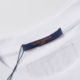 Louis Vuitton 2023 Summer Fashion Week Show Sanlian letter logo back customized leather label couple short -sleeved T -shirt