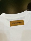 Louis vuitton front sheet leather label short -sleeved T -shirt