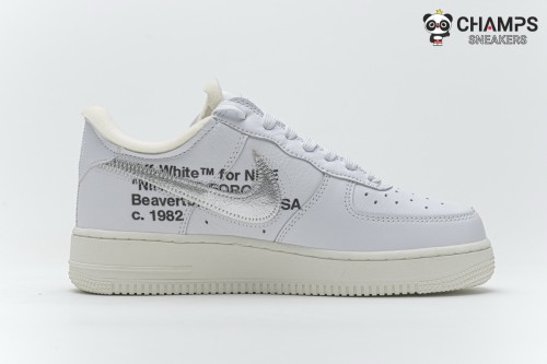 Pk God OFF-White X Nike Air Force 1 Low White Silver AO4297-100