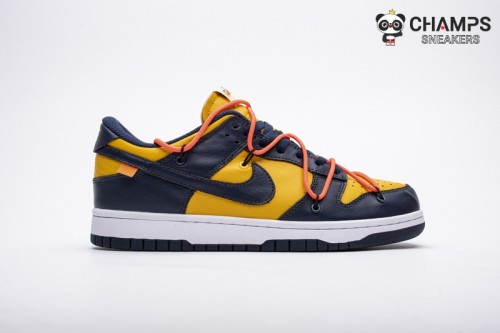Ljr Nike Dunk Low Off-White University Gold Midnight Navy CT0856-700