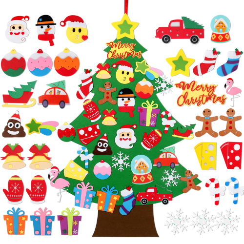 DIY Felt Christmas Tree Merry Christmas Decorations For Home 2021 Cristmas Ornament Xmas Navidad Gifts Santa Claus New Year Tree