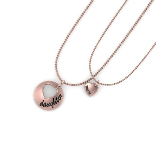 Personalized Mom And Daughter Design Sterling Silver Necklace