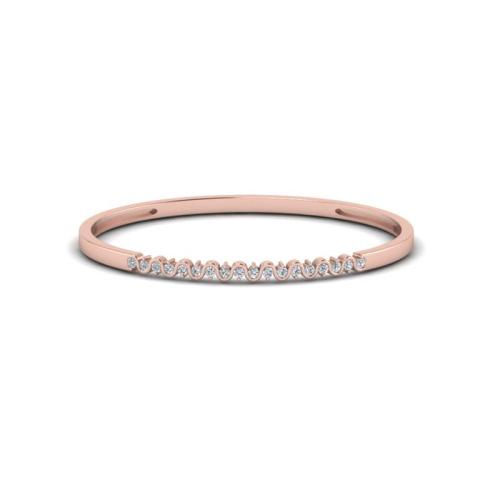 Swirl Design Round Cut Sterling Silver Bracelet Bangle In Rose Gold