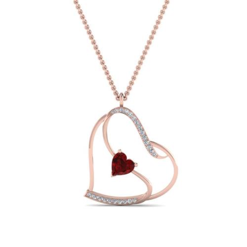 Beautiful Heart Shape Heart Cut Sterling Silver Necklace