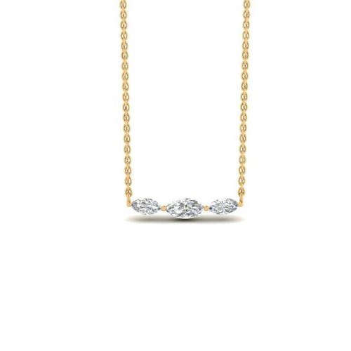 Stacking Horizontal Marquise Cut Sterling Silver Necklace