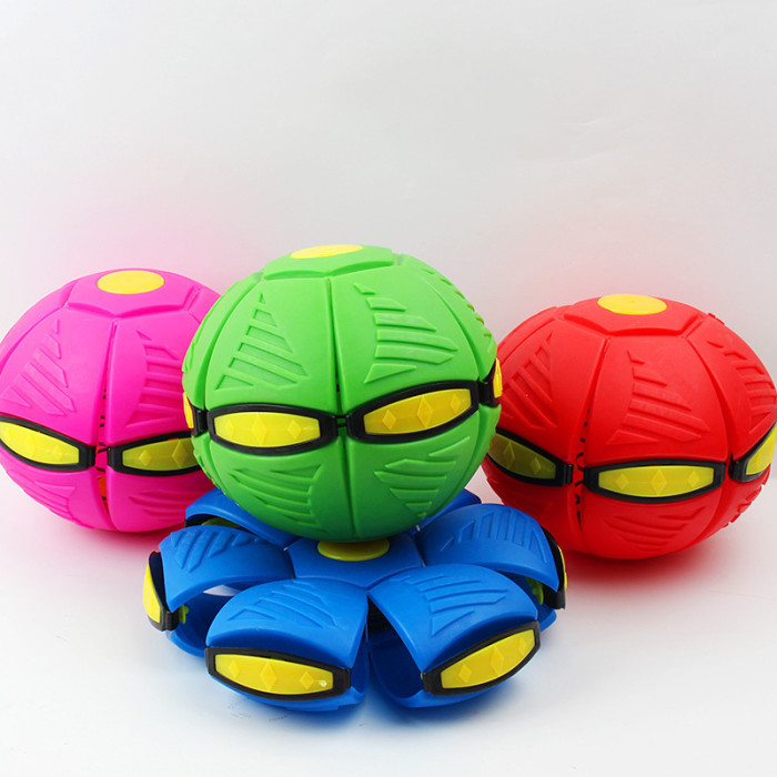韓國直郵_2021新款魔幻飛碟發光變形球，TikTok爆款親子互動玩具球，成人發洩解壓玩具，可飛可滾