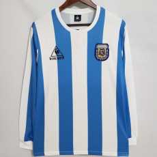 1986 Argentina Home Retro Long Sleeve Soccer jersey