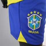 2022 Brazil Home Fans Kids Soccer jersey