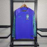 2022 Brazil Away Fans Long Sleeve Soccer jersey