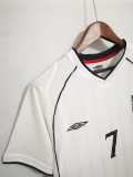 2002 England Home Retro Soccer jersey