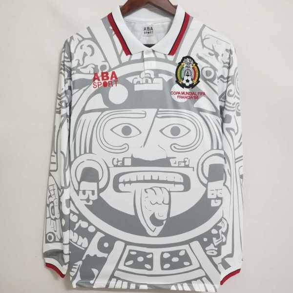 1998 Mexico Away Retro Long Sleeve Soccer jersey
