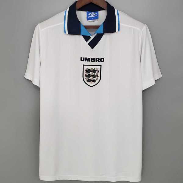 1996 England Home Retro Soccer jersey