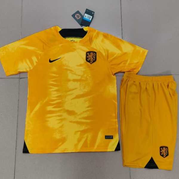2022 Netherlands Home Fans Kids Soccer jersey