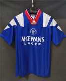 1992/93 Rangers Home Retro Soccer jersey