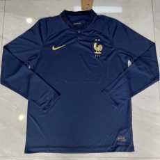 2022 France Home Fans Long Sleeve Soccer jersey