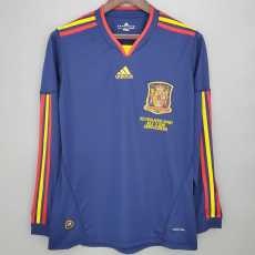 2010 Spain Away Retro Long Sleeve Soccer jersey
