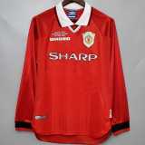 1999/00 Man Utd Home Retro Long Sleeve Soccer jersey