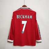 1998/99 Man Utd Home Retro Long Sleeve Soccer jersey