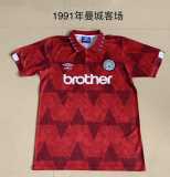 1991 Man City Away Retro Soccer jersey