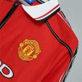 1998/99 Man Utd Home Retro Long Sleeve Soccer jersey