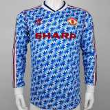 1990/92 Man Utd Away Retro Long Sleeve Soccer jersey