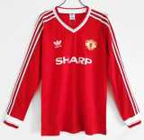 1986/87 Man Utd Home Retro Long Sleeve Soccer jersey