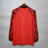 1996/97 Man Utd Home Retro Long Sleeve Soccer jersey