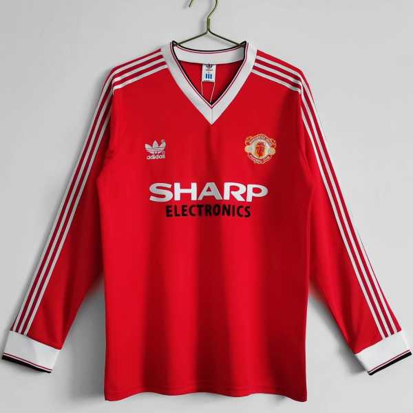 1982/83 Man Utd Home Retro Long Sleeve Soccer jersey