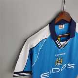 1999/00 Man City Home Retro Soccer jersey
