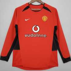 2002/04 Man Utd Home Retro Long Sleeve Soccer jersey
