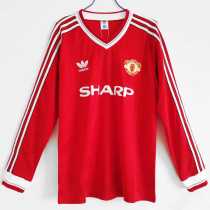 1986/87 Man Utd Home Retro Long Sleeve Soccer jersey