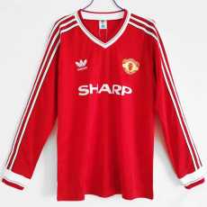 1986/87 Man Utd Home Retro Long Sleeve Soccer jersey