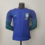 2022 Brazil Away Player Long Sleeve Soccer jersey