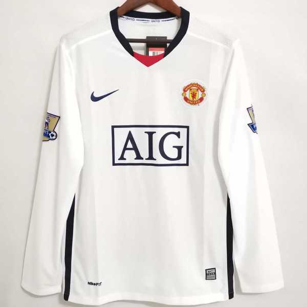 2008/09 Man Utd Away Retro Long Sleeve Soccer jersey