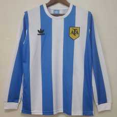 1987 Argentina Home Retro Long Sleeve Soccer jersey
