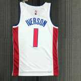 2022/23 PISTONS IVERSON #1 White NBA Jerseys