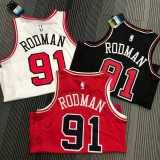 2021/22 BULLS RODMAN #91 Red NBA Jerseys