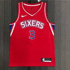 2022/23 76ERS IVERSON #3 Red NBA Jerseys