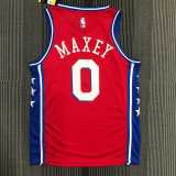 2022/23 76ERS MAXEY #0 Red NBA Jerseys